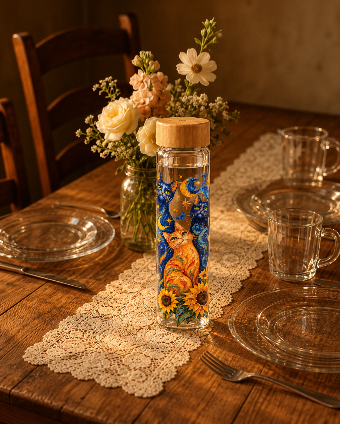 Borosilicate Bottle - Starry Whiskers