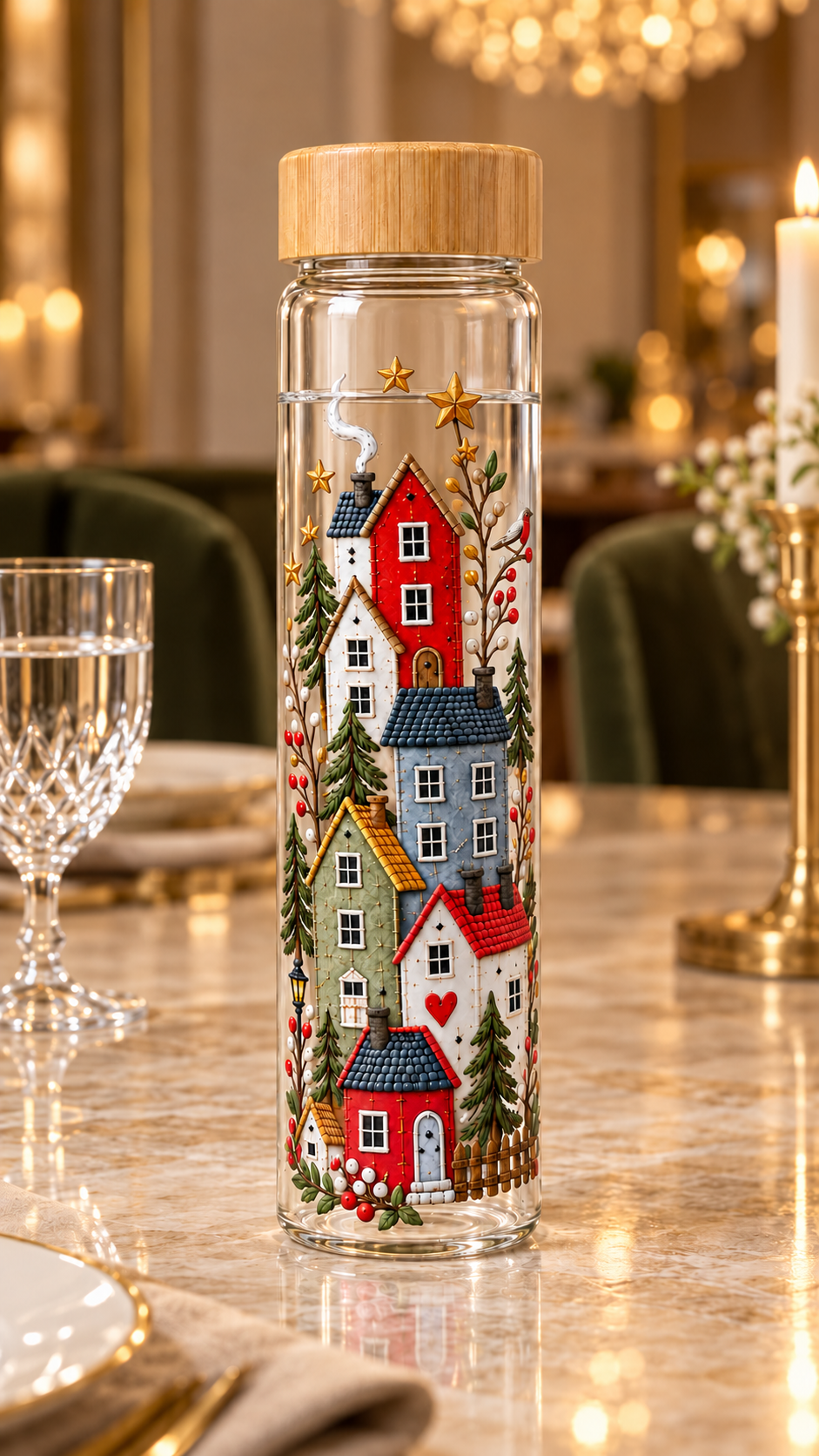 Borosilicate Bottle- Little Village