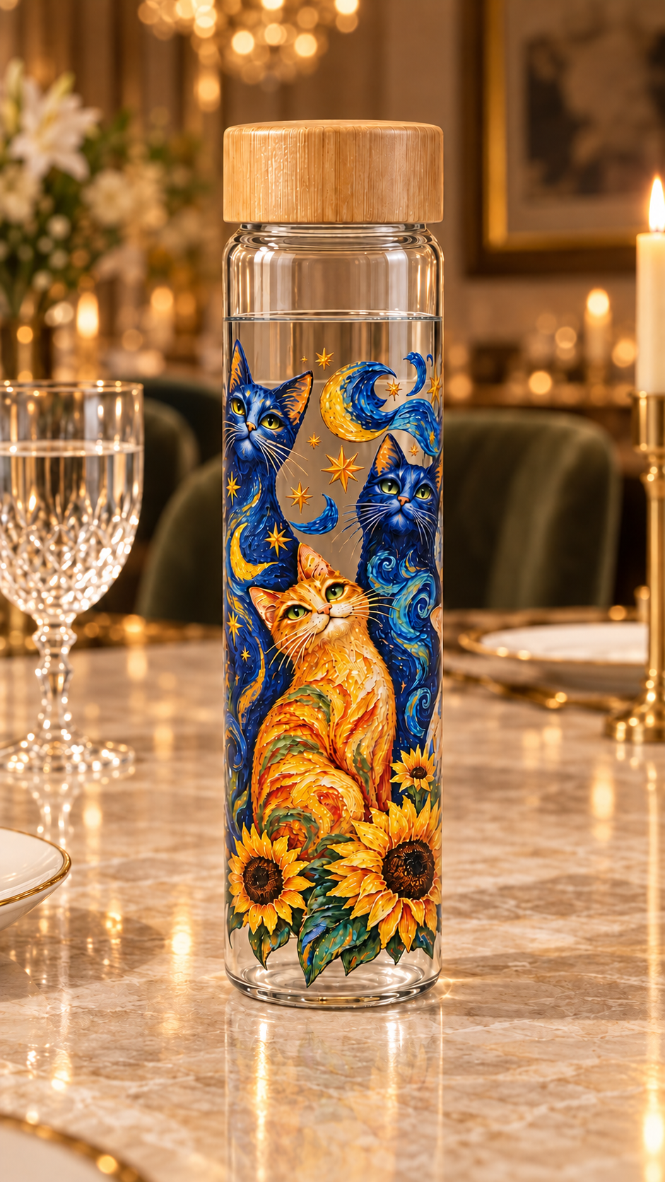 Borosilicate Bottle - Starry Whiskers